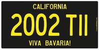 69 PIT STOP US License Plate 2002 tii